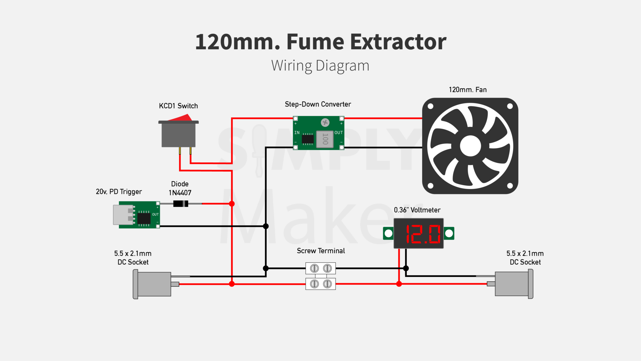 DIY Ultimate 120mm Soldering Fume Extractor [3D Print] Simply Maker