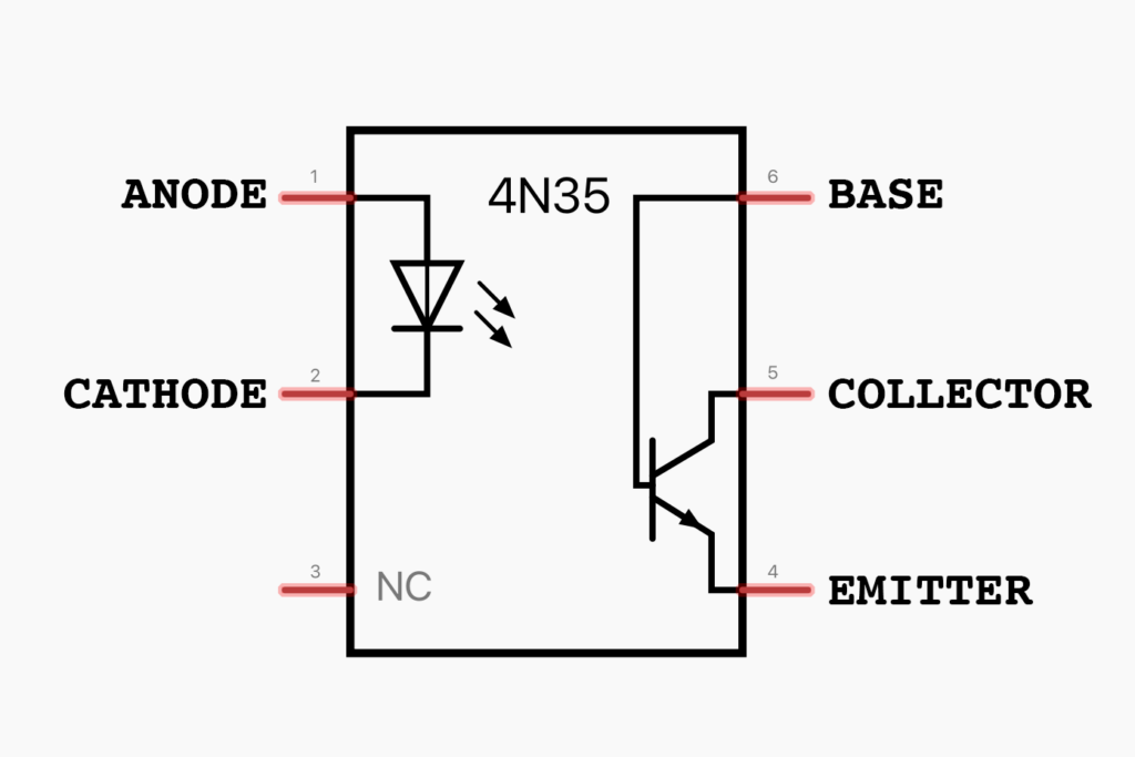 4N35 Optocoupler Schematic