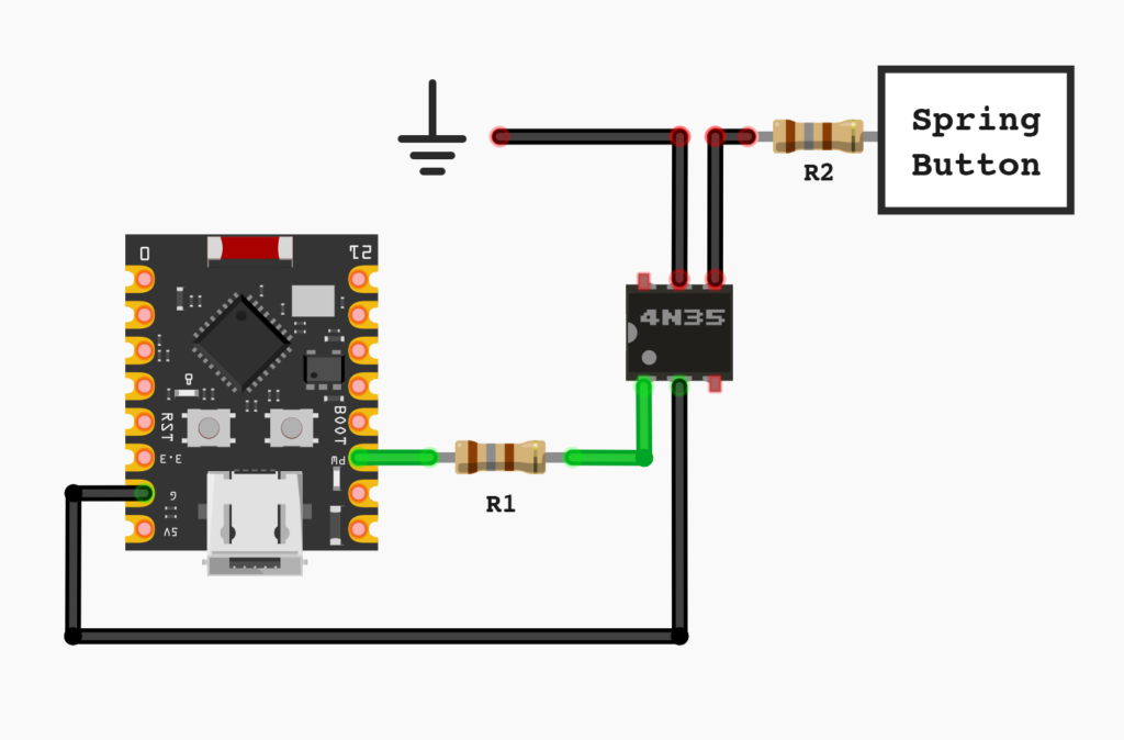 4N35 Optocoupler Wiring Diagram