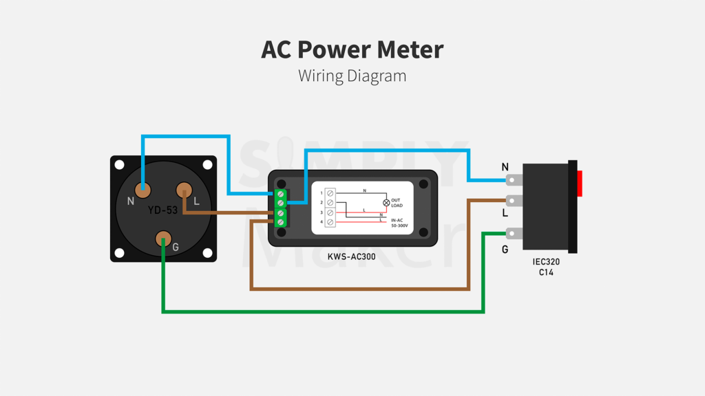 AC Power Meter Wiring Diagram (KWS-AC300)