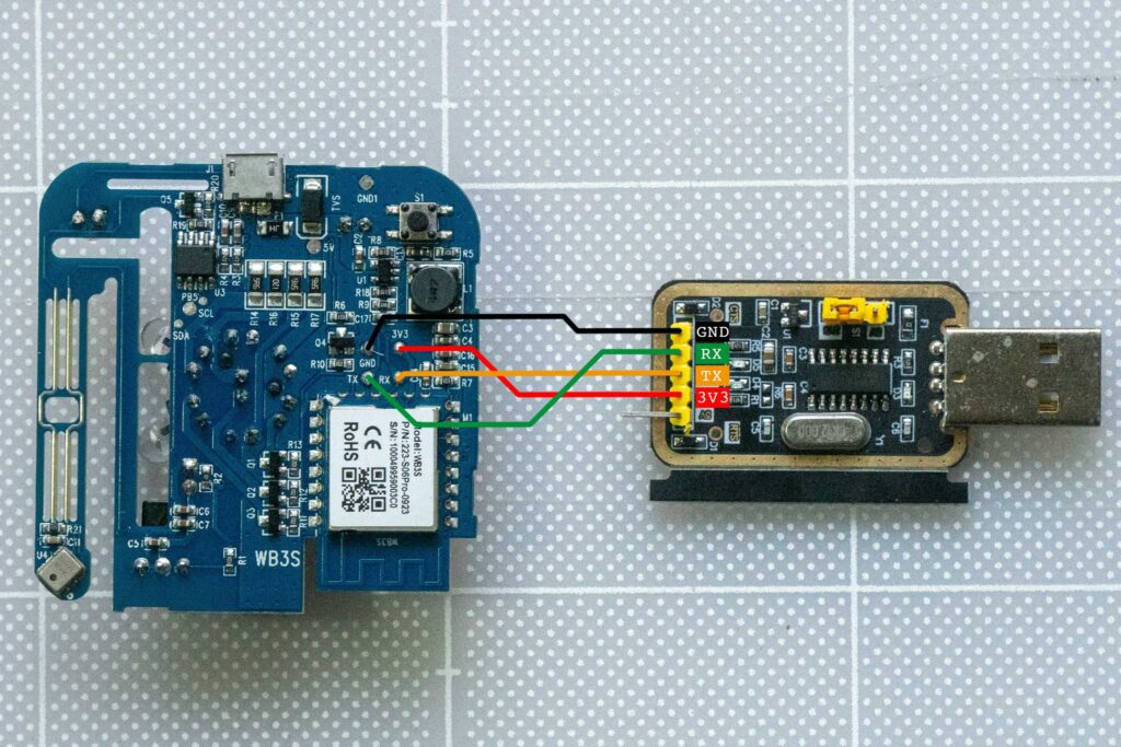 Flash ESPHome UART Wiring - S06 Pro WB3S